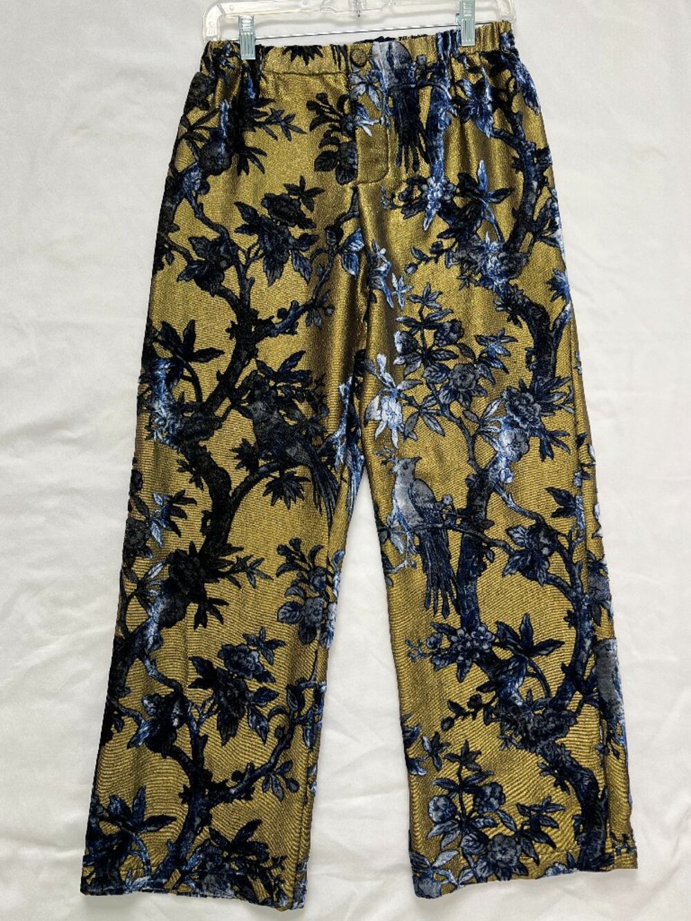 F.R.S For Restless Sleepers Pants Women’s Medium Armonia Luxury Gold Blue Bird
